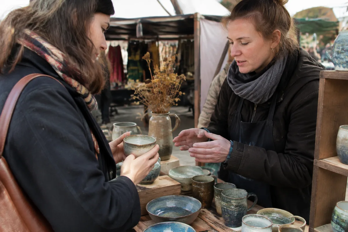 Canal de vente d’un artisan indépendant sur un marché local